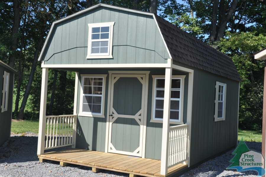 Gambrel Shed With Loft Porch Pictures to Pin on Pinterest 