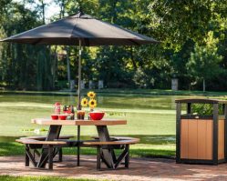 Poly Octagon Picnic Table (Cedar & Black)