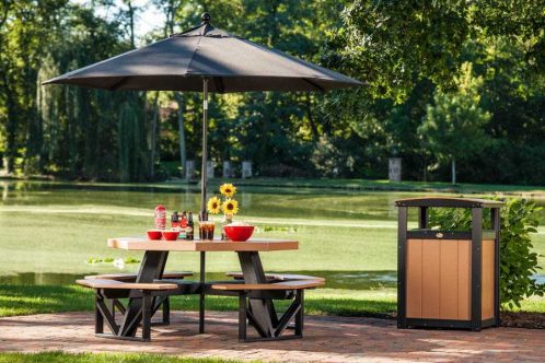 Poly Octagon Picnic Table (Cedar & Black)