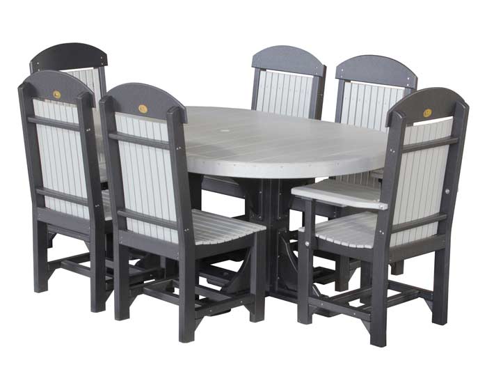 4x6 Oval Dinner Table With 6 Chairs, Patio Furniture Seating For 6