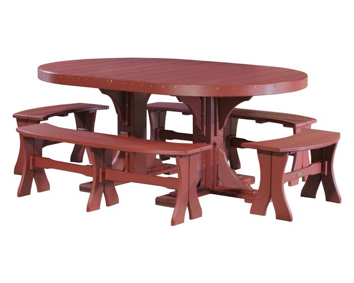 4x6 Oval Dinner Table with Benches Patio Table Sets Sales Prices