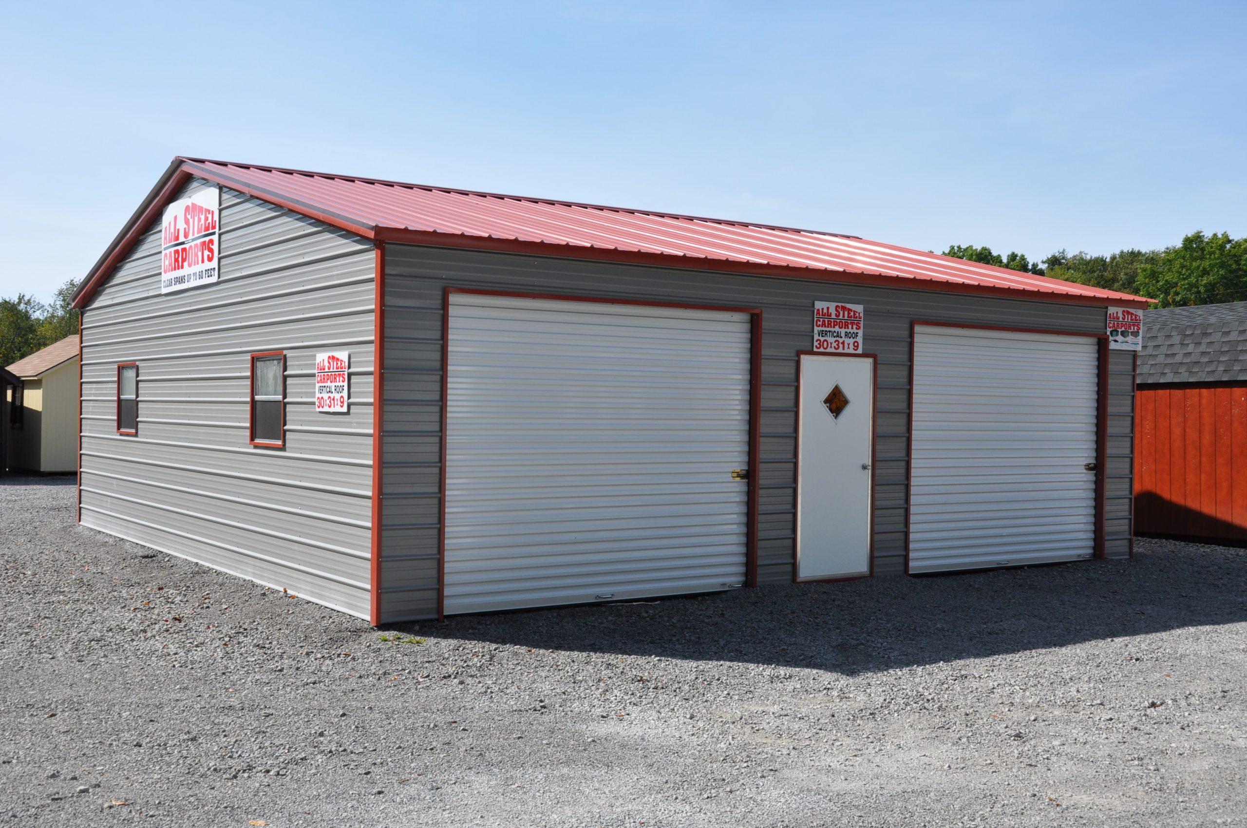 30'x31' 2 Car Garage | Standard Steel Carports, Steel Buildings, Steel