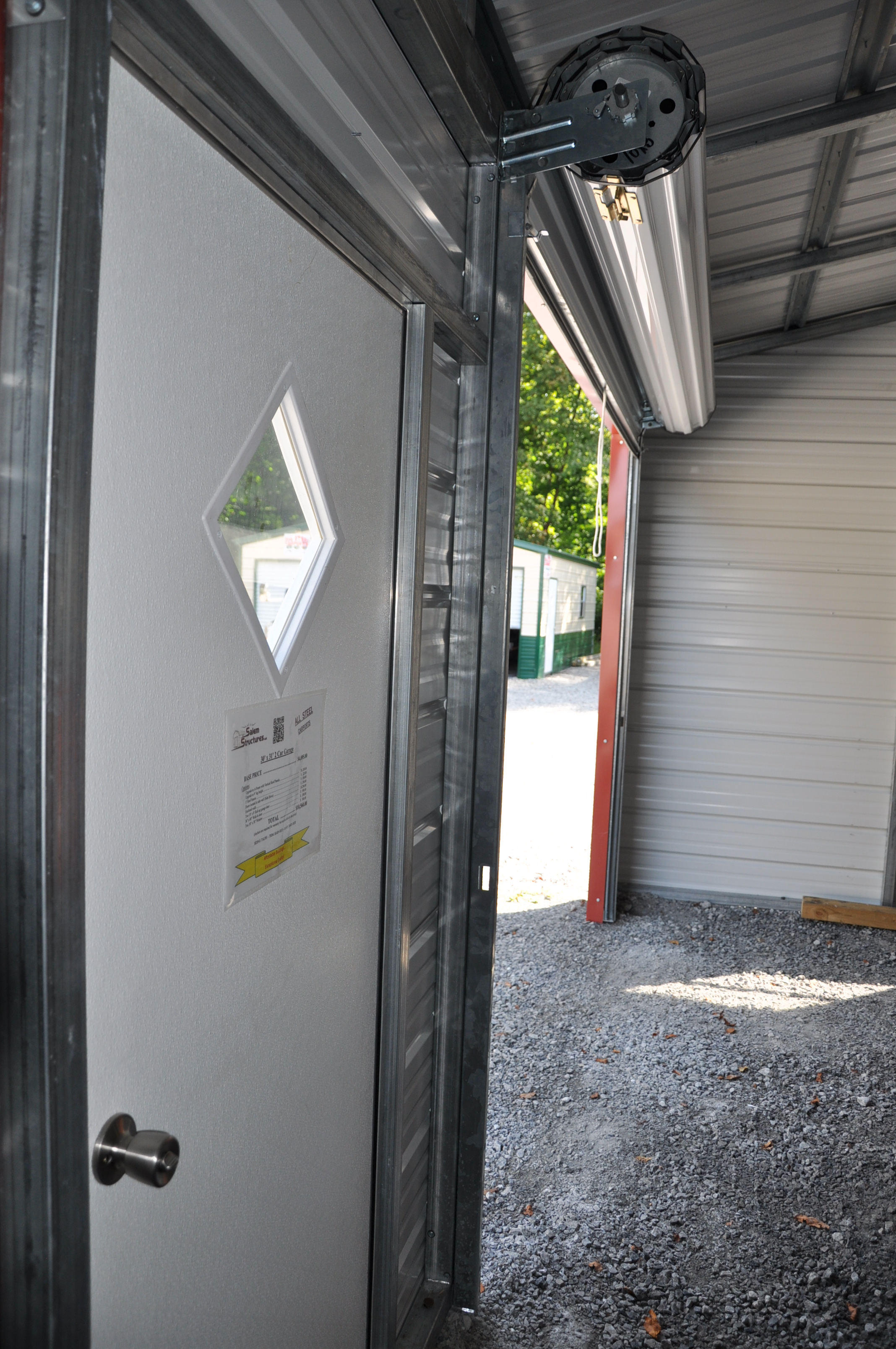 storage roll up doors on 30 X31 2 Car Garage Standard Steel Carports Steel Buildings Steel Garage Sales Sales Prices