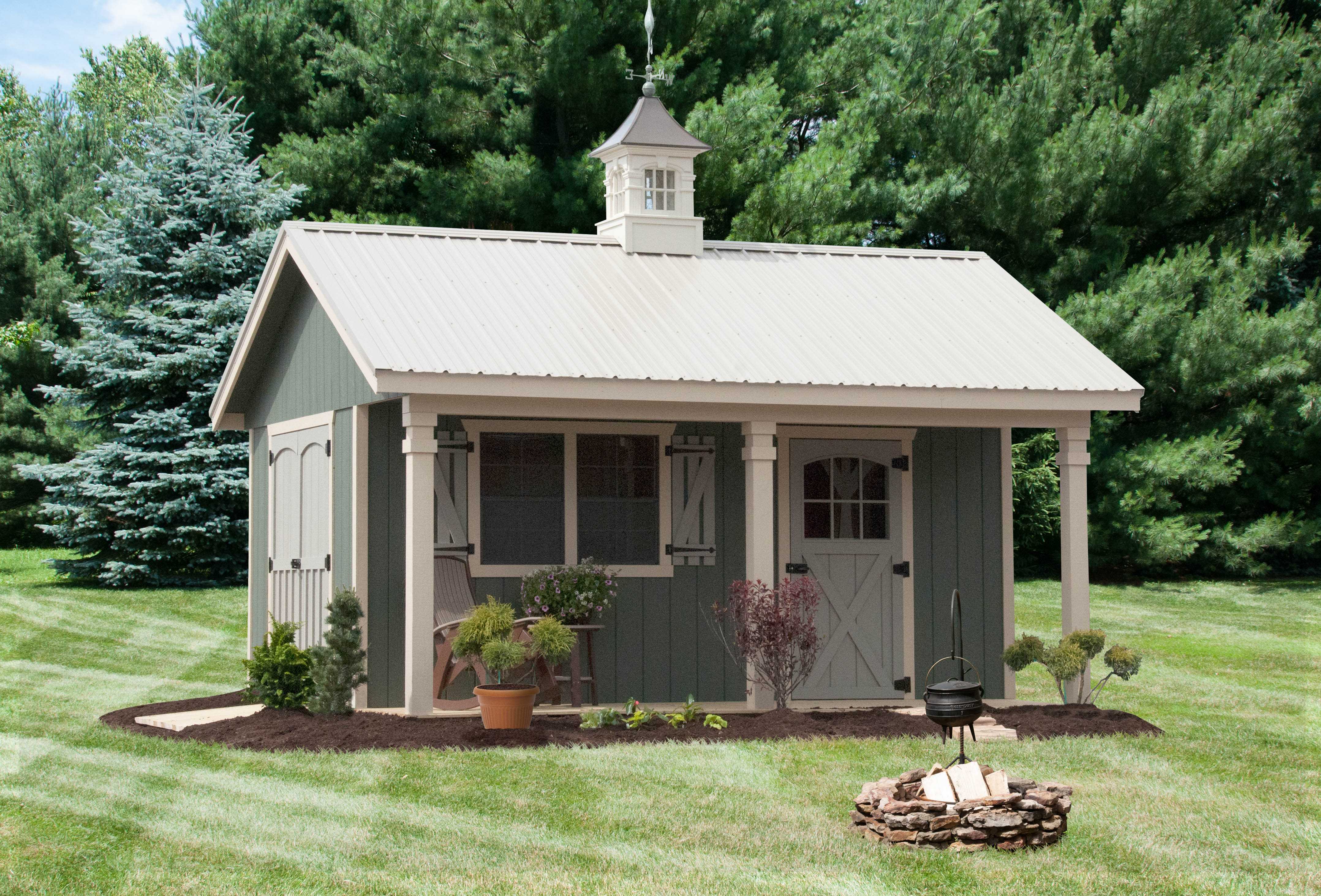 10' x 16' Pool House | Peak Style Sheds ('A' Frame 