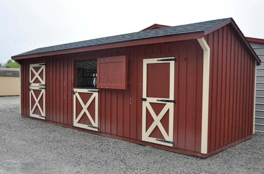 10'x28' Shed Row Horse Barn