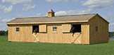 Deluxe shed row horse barns