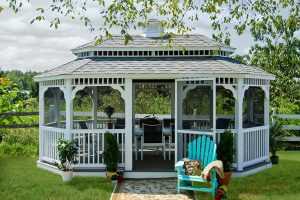 12'x20' Oval White Vinyl Gazebo