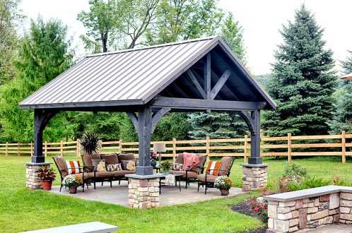 14'x16' Alpine Cedar Wood Pavilion 2023