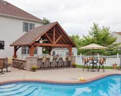 16'x14' Alpine Cedar Wood Pavilion with Bar