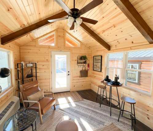 Salem Structures 12x44 Timberline Cabin Interior